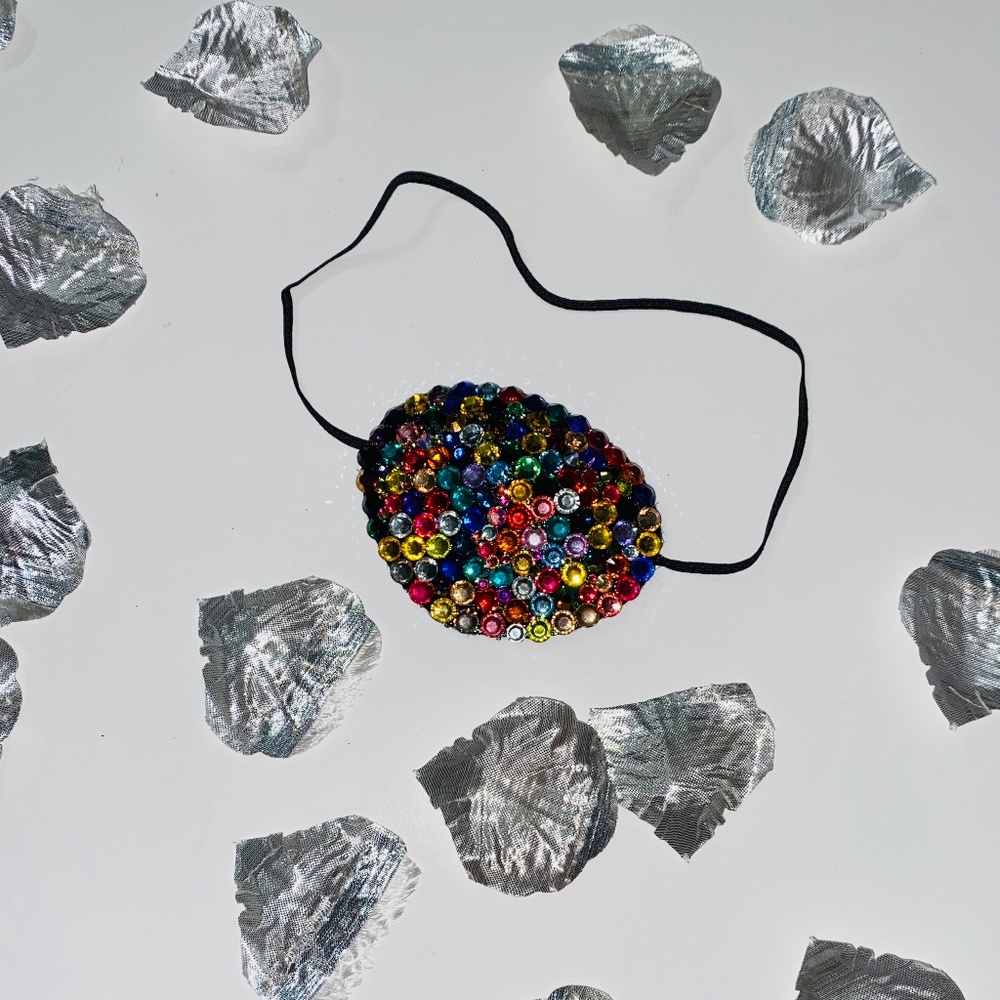 Multi Colour Crystal Fancy Eye Patch Cover Up